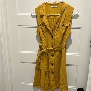 Timing Mustard Sleeveless Mini Dress